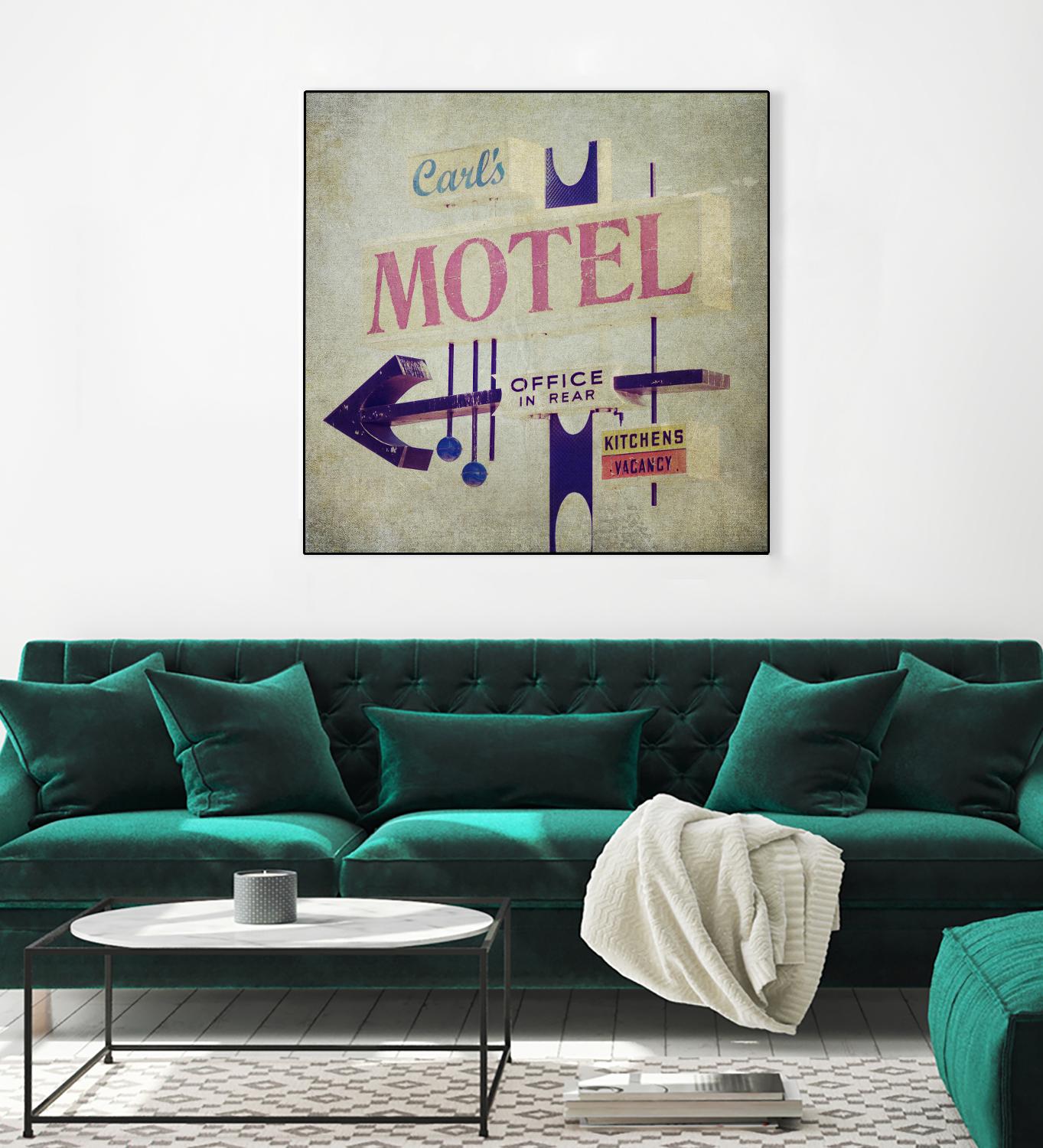 Carls Motel Sign by Honey Malek on GIANT ART - purple contemporary