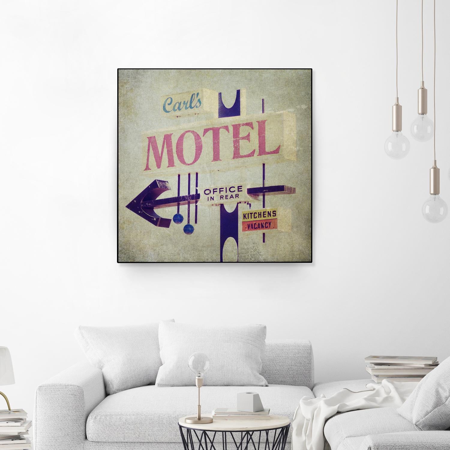 Carls Motel Sign by Honey Malek on GIANT ART - purple contemporary