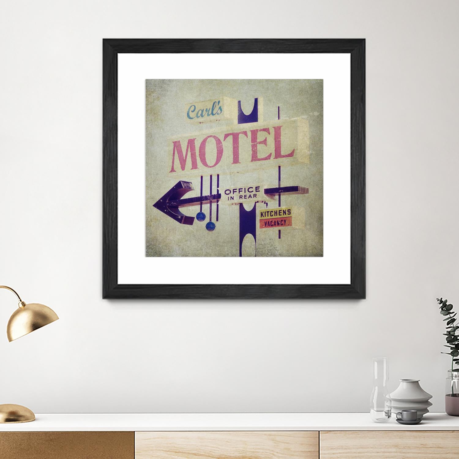 Carls Motel Sign by Honey Malek on GIANT ART - purple contemporary