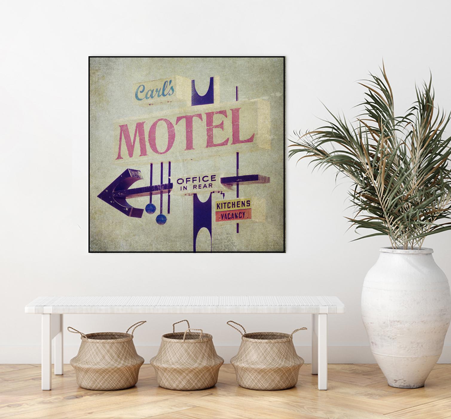 Carls Motel Sign by Honey Malek on GIANT ART - purple contemporary