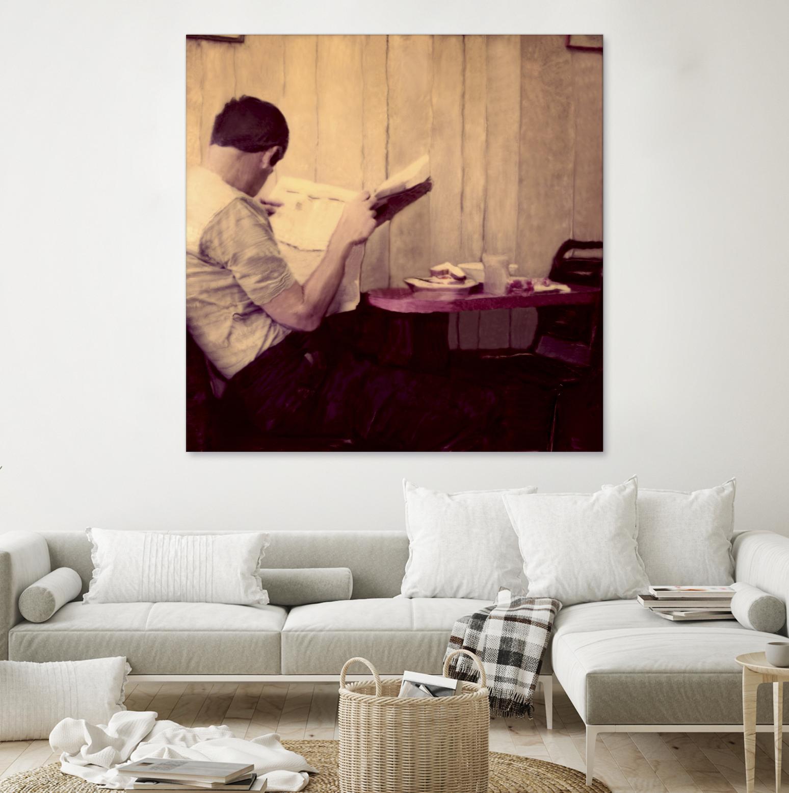 Reading Man by Joe Gemignani on GIANT ART - beige photo art