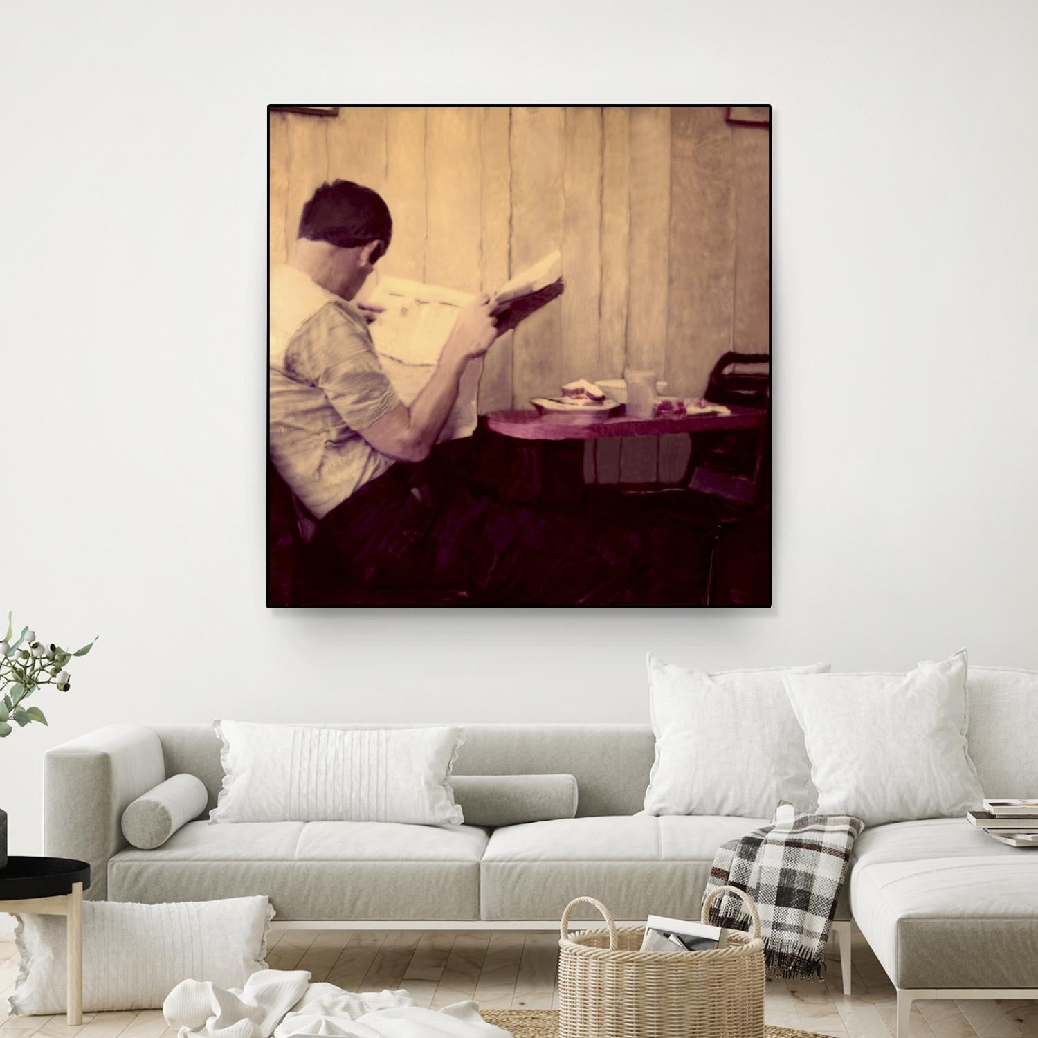 Reading Man by Joe Gemignani on GIANT ART - beige photo art