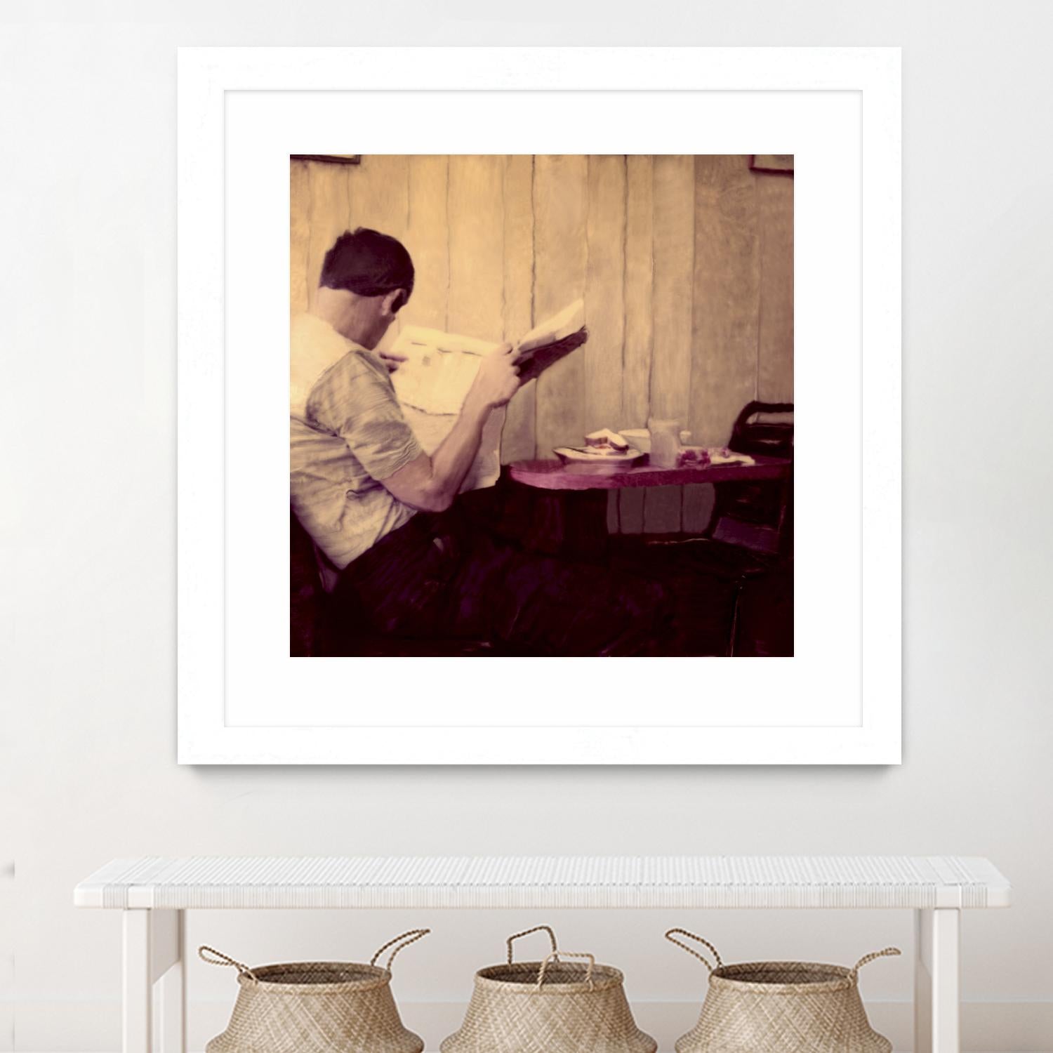 Reading Man by Joe Gemignani on GIANT ART - beige photo art