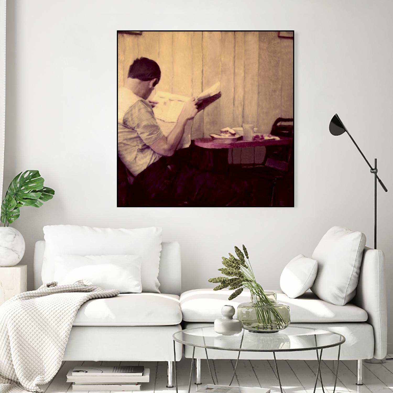 Reading Man by Joe Gemignani on GIANT ART - beige photo art
