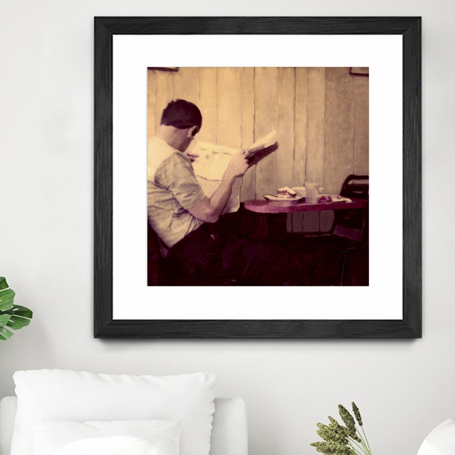 Reading Man by Joe Gemignani on GIANT ART - beige photo art
