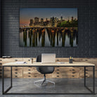 Lower Manhattan at Twilight by Franklin J. Kearney on GIANT ART - yellow city scene