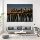 Lower Manhattan at Twilight by Franklin J. Kearney on GIANT ART - yellow city scene