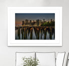 Lower Manhattan at Twilight by Franklin J. Kearney on GIANT ART - yellow city scene