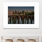 Lower Manhattan at Twilight by Franklin J. Kearney on GIANT ART - yellow city scene