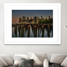Lower Manhattan at Twilight by Franklin J. Kearney on GIANT ART - yellow city scene