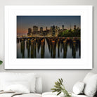 Lower Manhattan at Twilight by Franklin J. Kearney on GIANT ART - yellow city scene