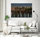 Lower Manhattan at Twilight by Franklin J. Kearney on GIANT ART - yellow city scene