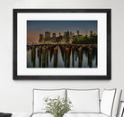 Lower Manhattan at Twilight by Franklin J. Kearney on GIANT ART - yellow city scene