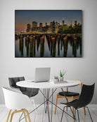 Lower Manhattan at Twilight by Franklin J. Kearney on GIANT ART - yellow city scene