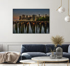 Lower Manhattan at Twilight by Franklin J. Kearney on GIANT ART - yellow city scene