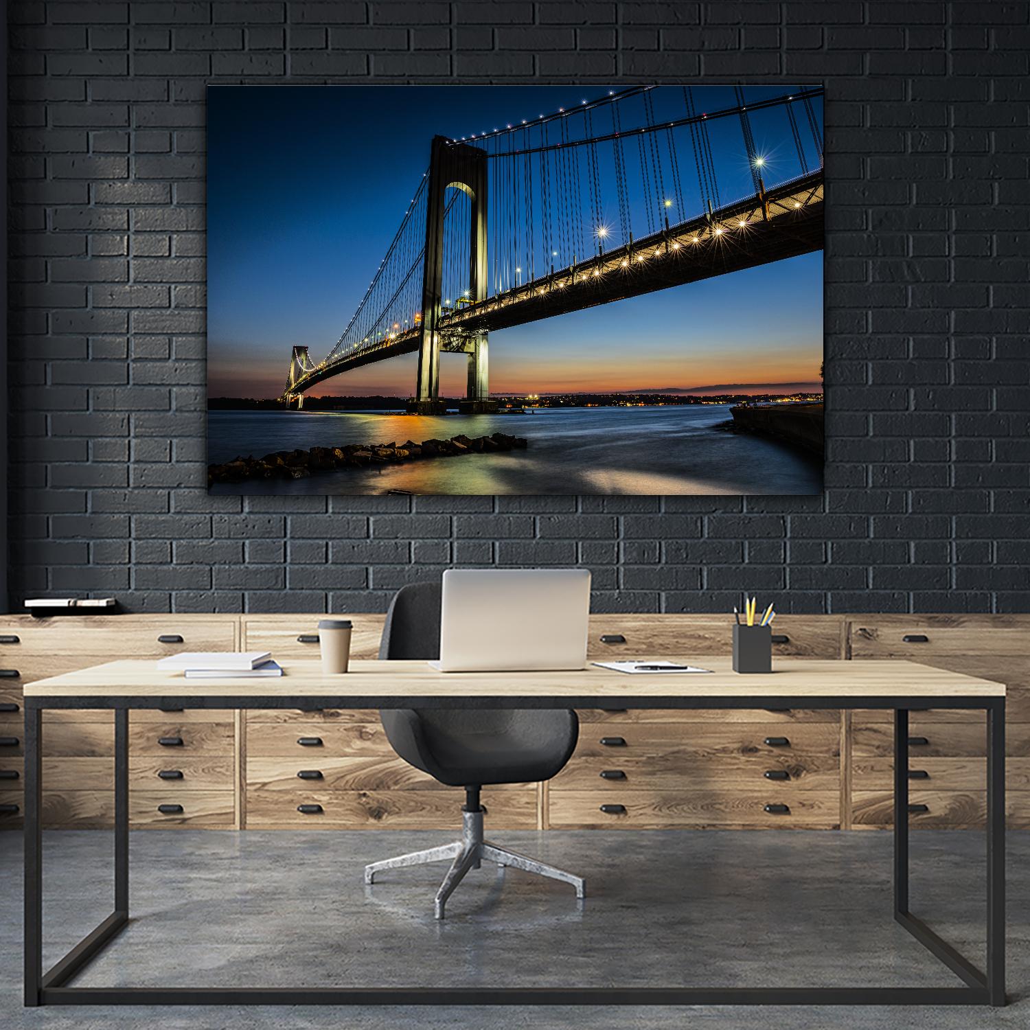 Verrazano Bridge by Franklin J. Kearney on GIANT ART - orange city scene