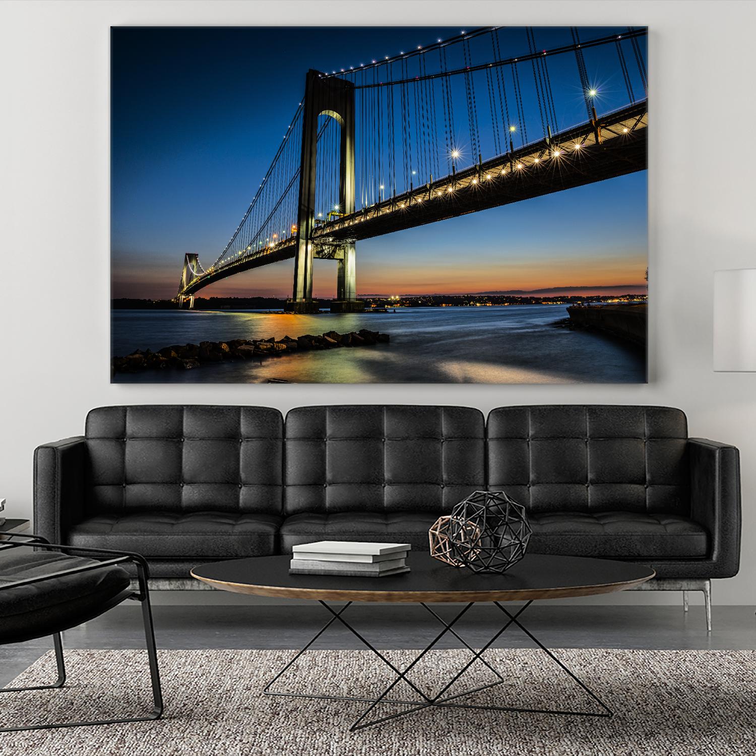 Verrazano Bridge by Franklin J. Kearney on GIANT ART - orange city scene
