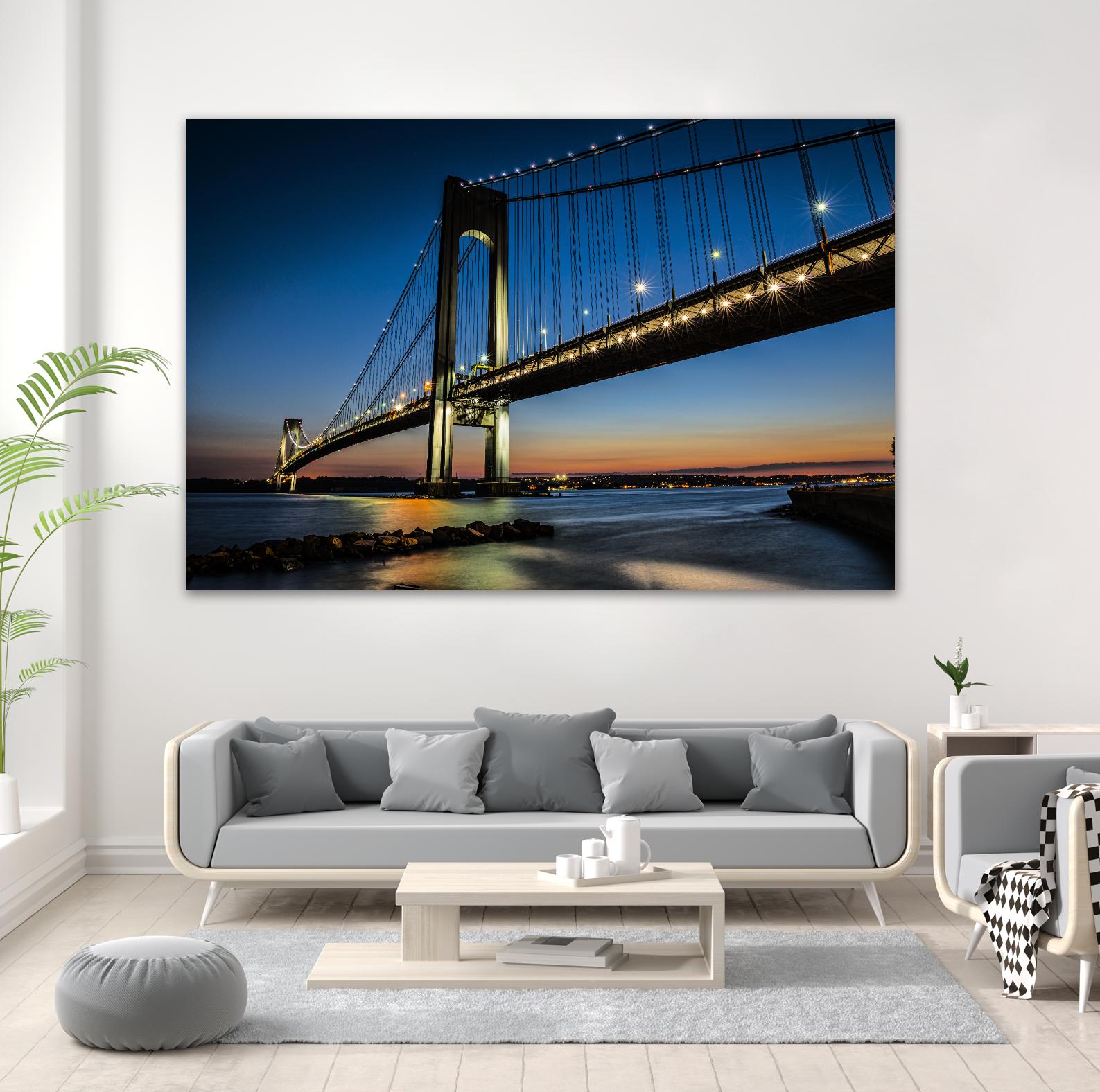 Verrazano Bridge by Franklin J. Kearney on GIANT ART - orange city scene