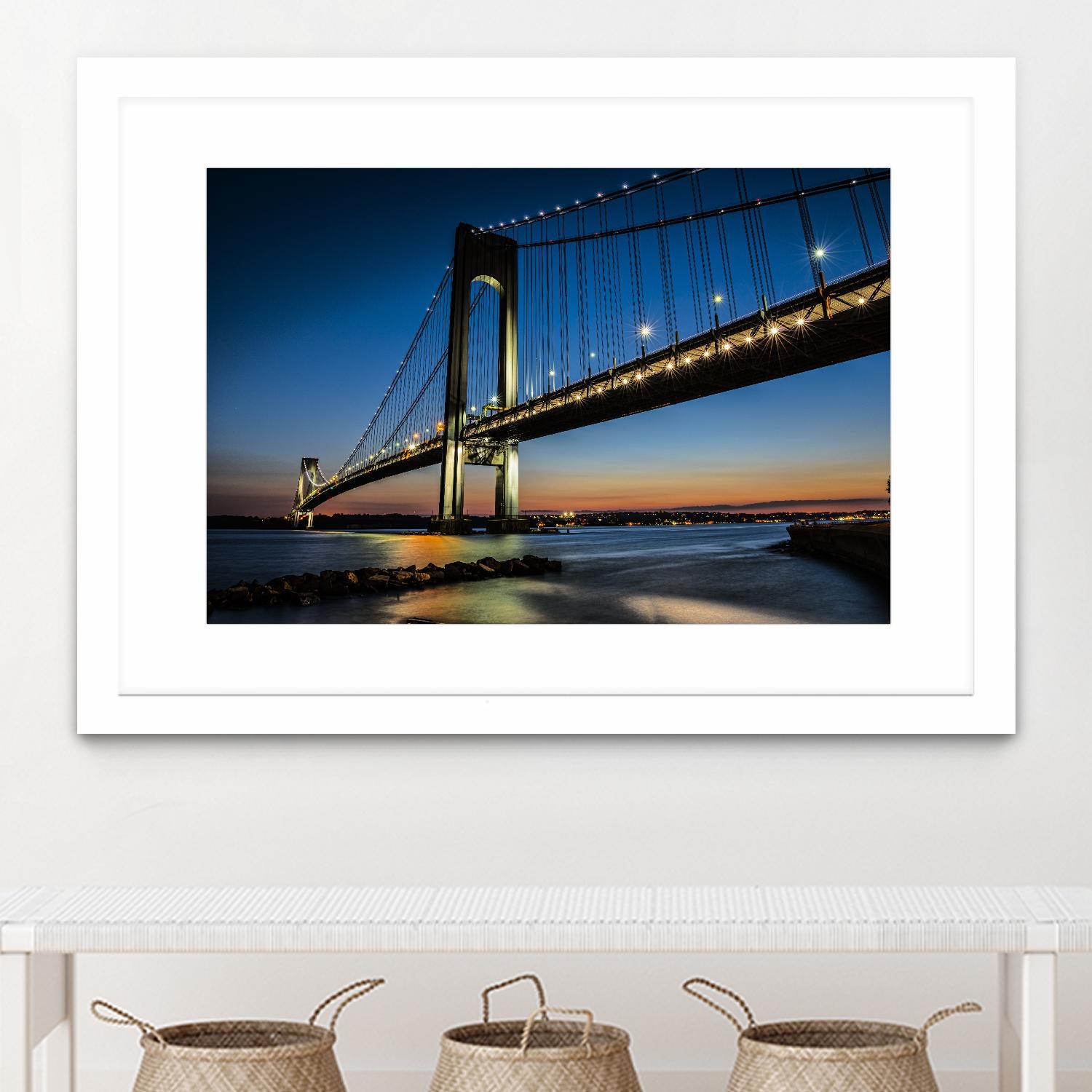 Verrazano Bridge by Franklin J. Kearney on GIANT ART - orange city scene