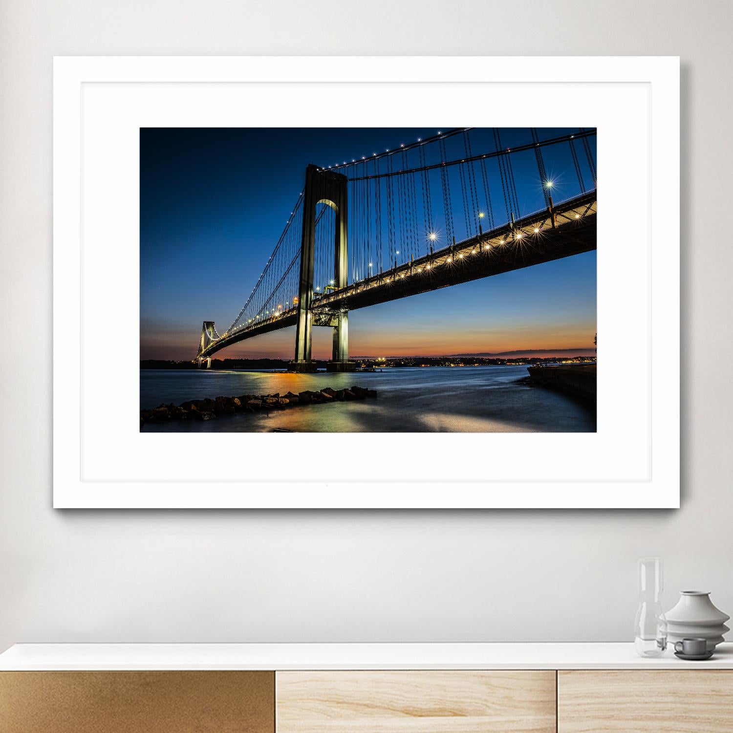 Verrazano Bridge by Franklin J. Kearney on GIANT ART - orange city scene