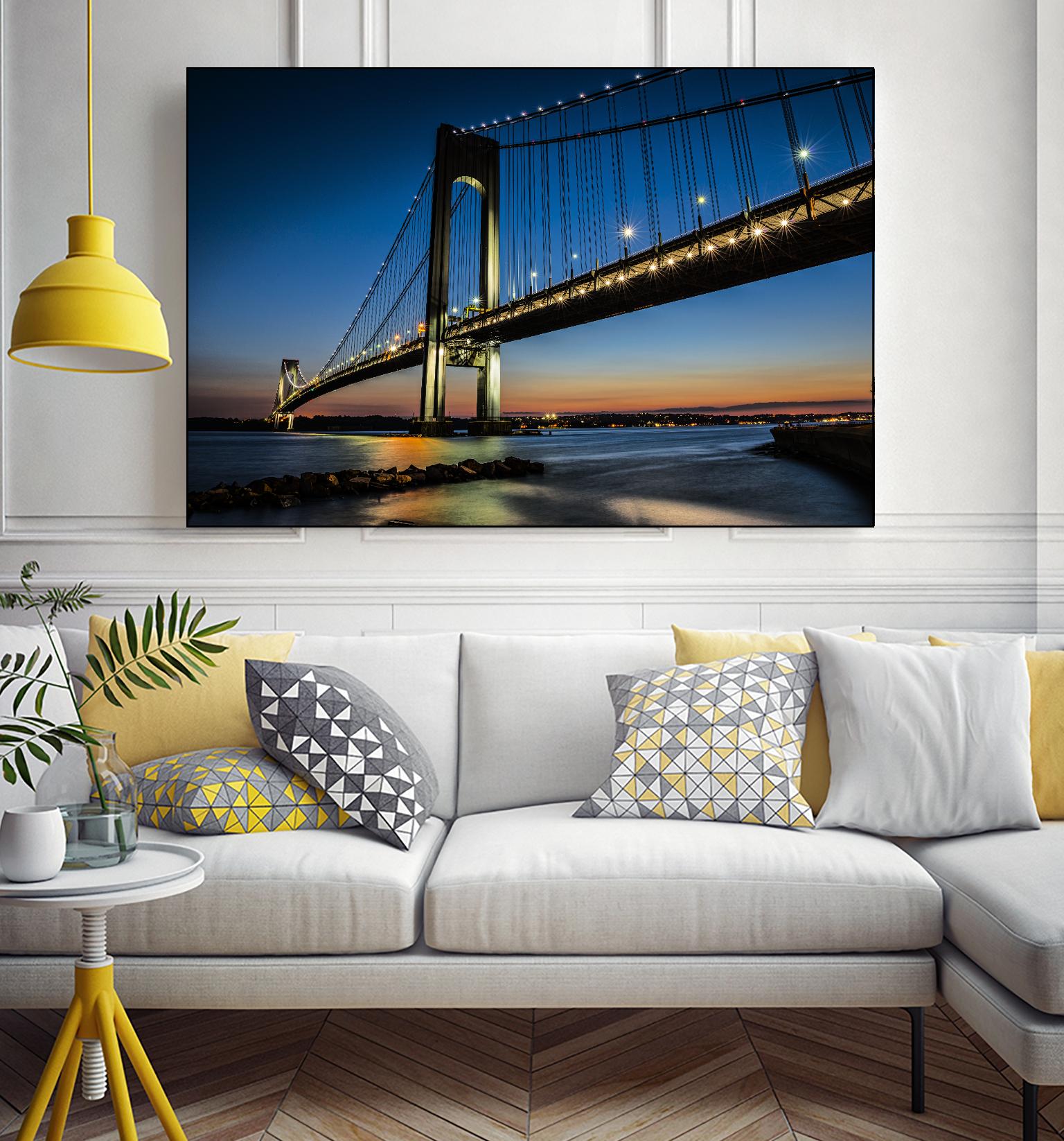 Verrazano Bridge by Franklin J. Kearney on GIANT ART - orange city scene