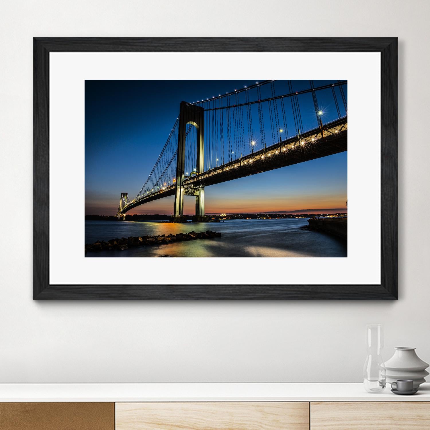 Verrazano Bridge by Franklin J. Kearney on GIANT ART - orange city scene