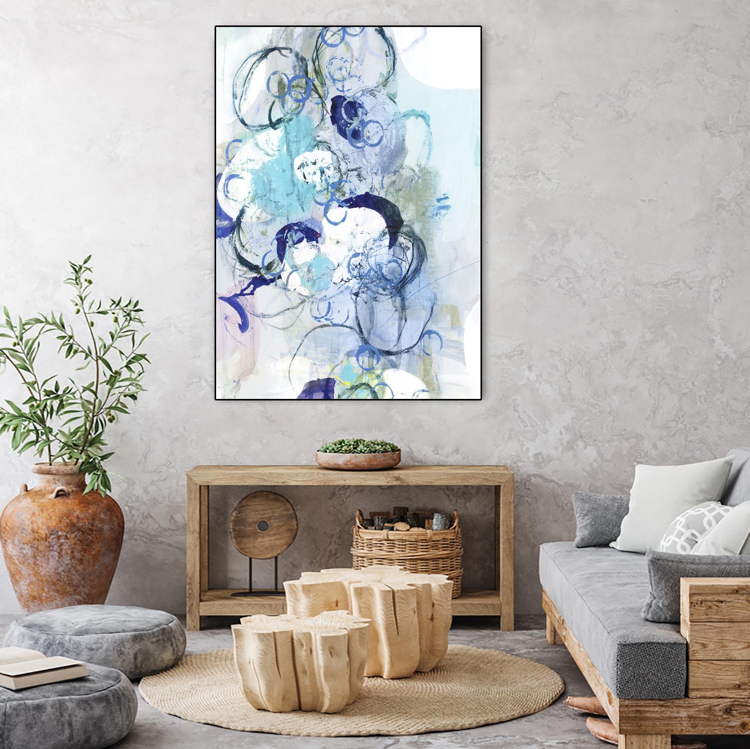 Aqua I by Kathryn Neale on GIANT ART - blue abstract