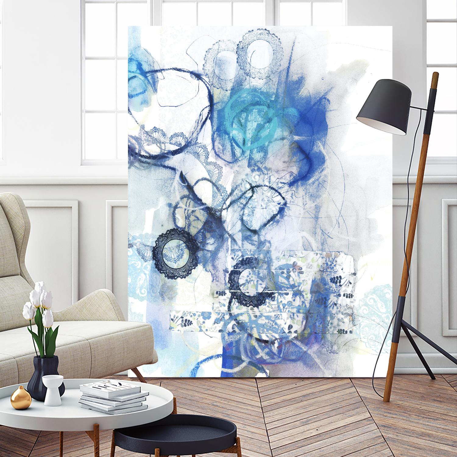 Aqua II by Kathryn Neale on GIANT ART - white abstract