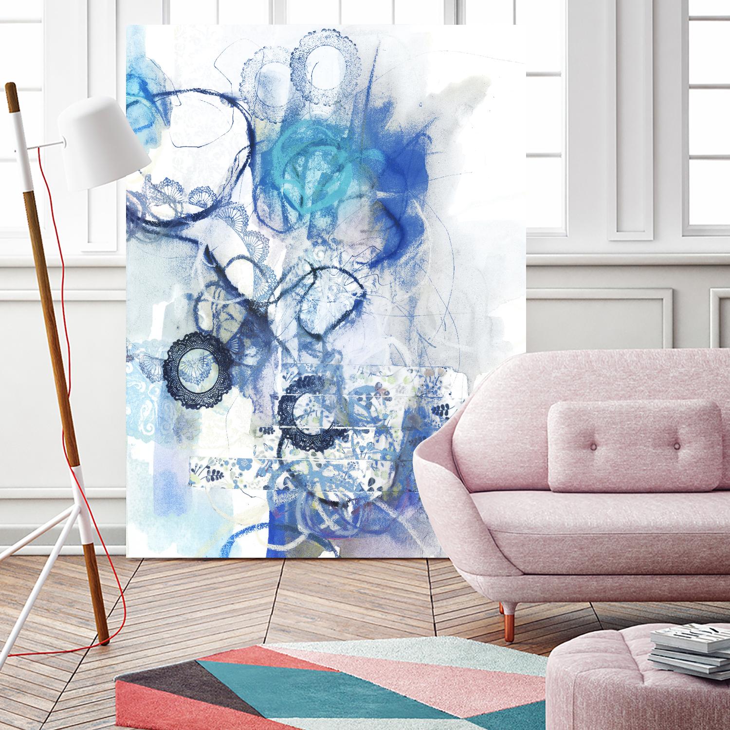 Aqua II by Kathryn Neale on GIANT ART - white abstract