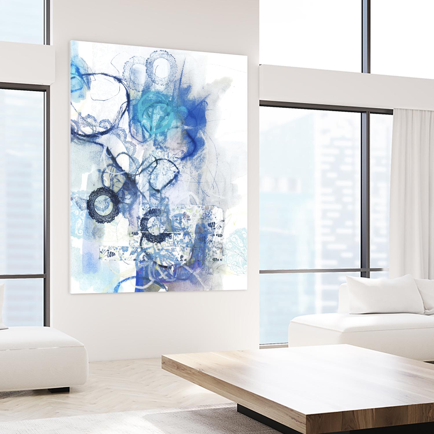 Aqua II by Kathryn Neale on GIANT ART - white abstract
