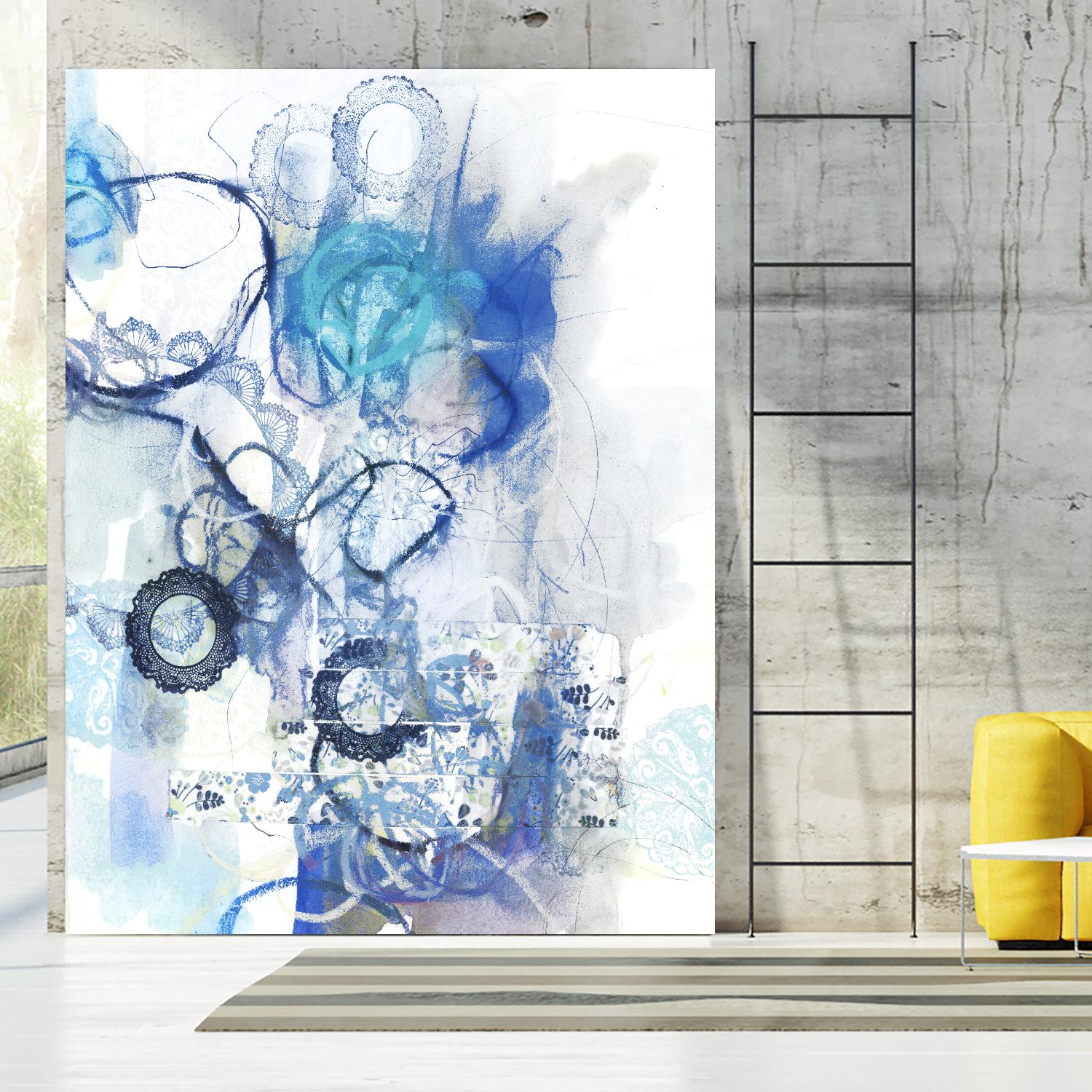 Aqua II by Kathryn Neale on GIANT ART - white abstract