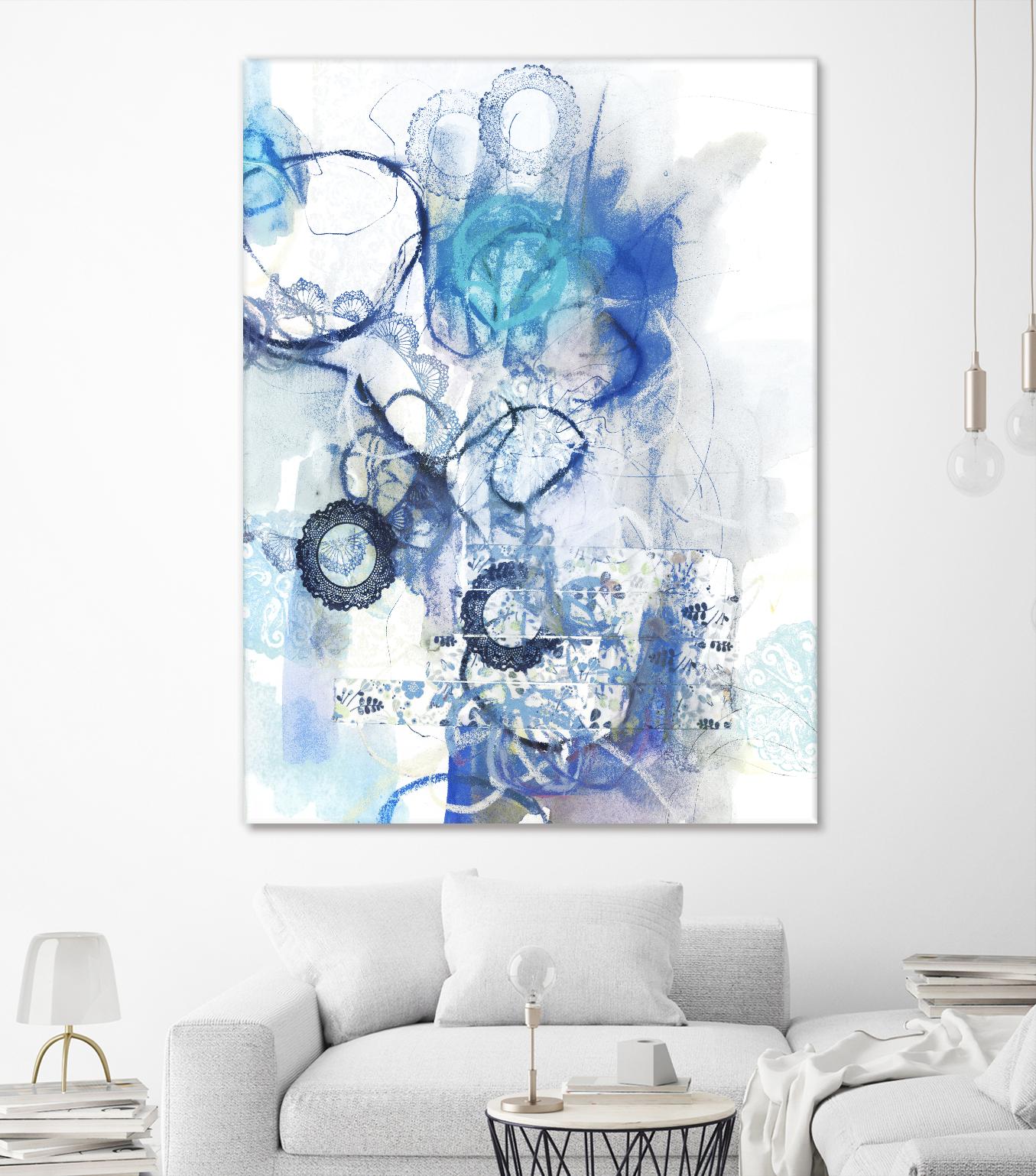 Aqua II by Kathryn Neale on GIANT ART - white abstract