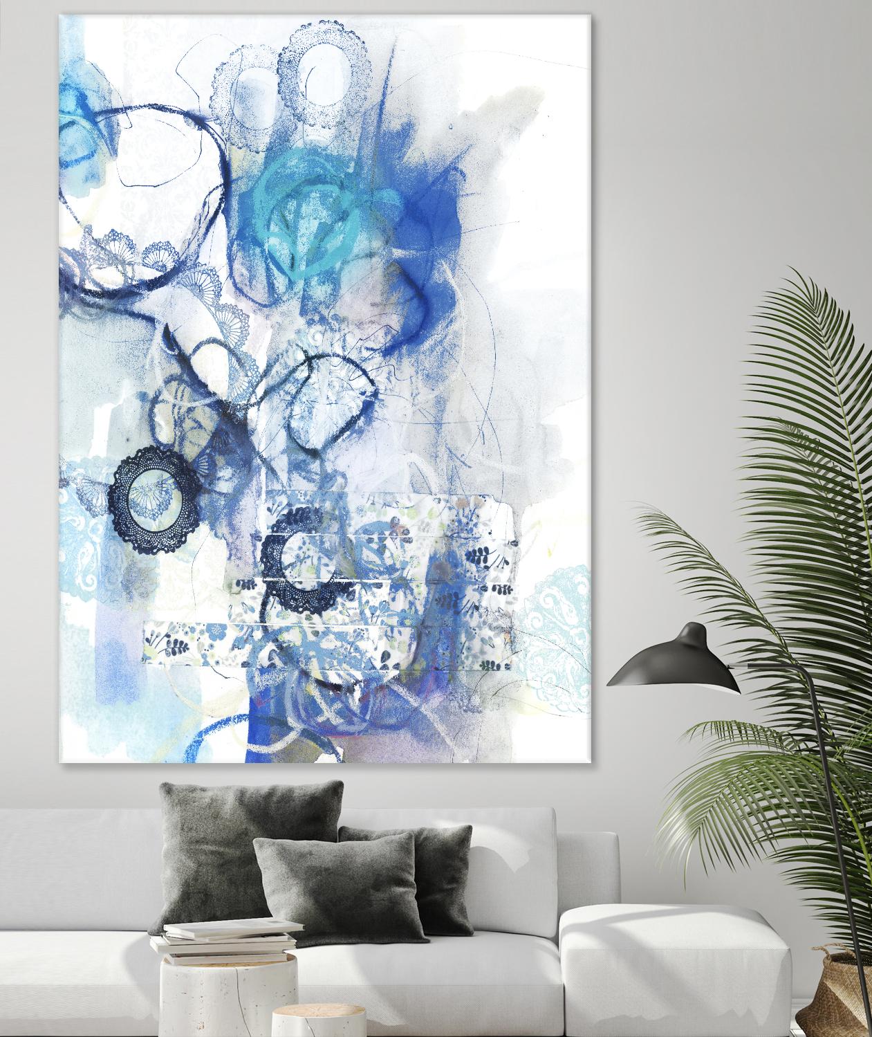 Aqua II by Kathryn Neale on GIANT ART - white abstract
