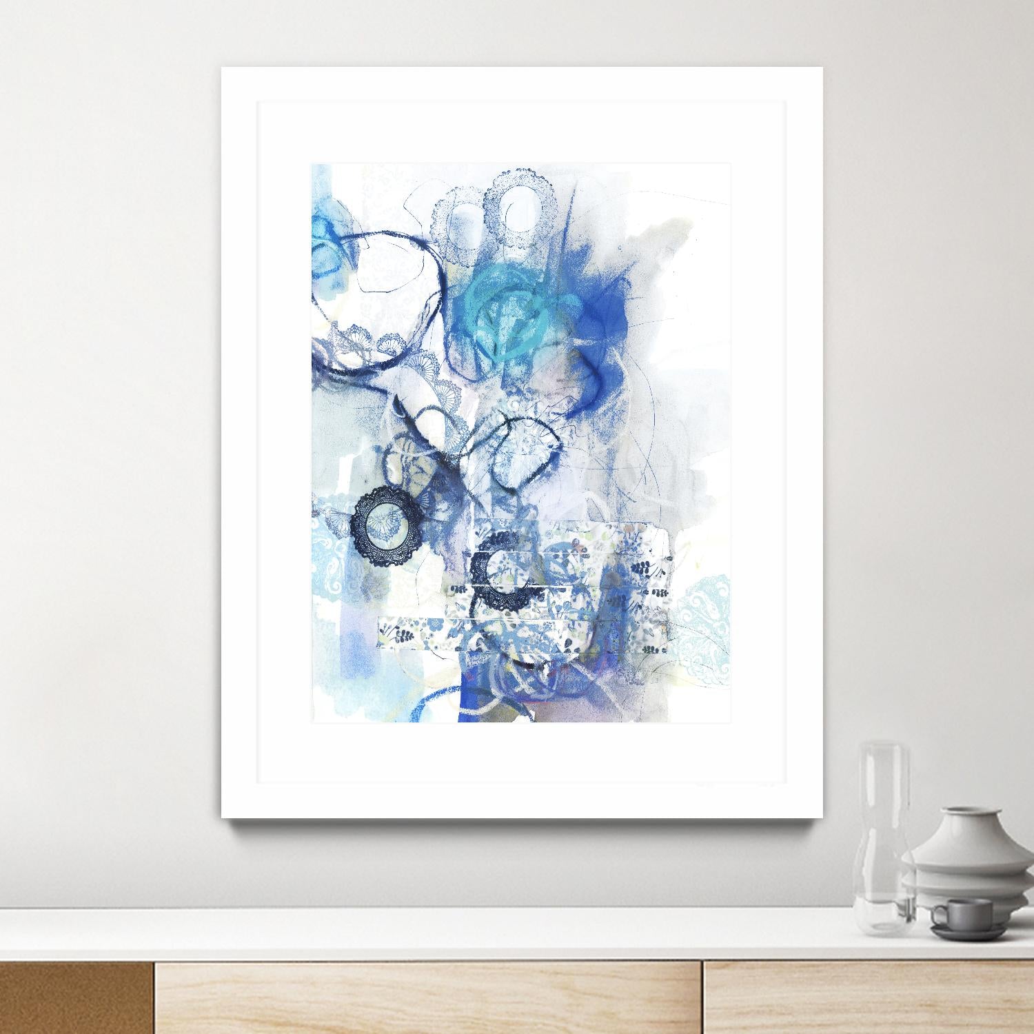 Aqua II by Kathryn Neale on GIANT ART - white abstract