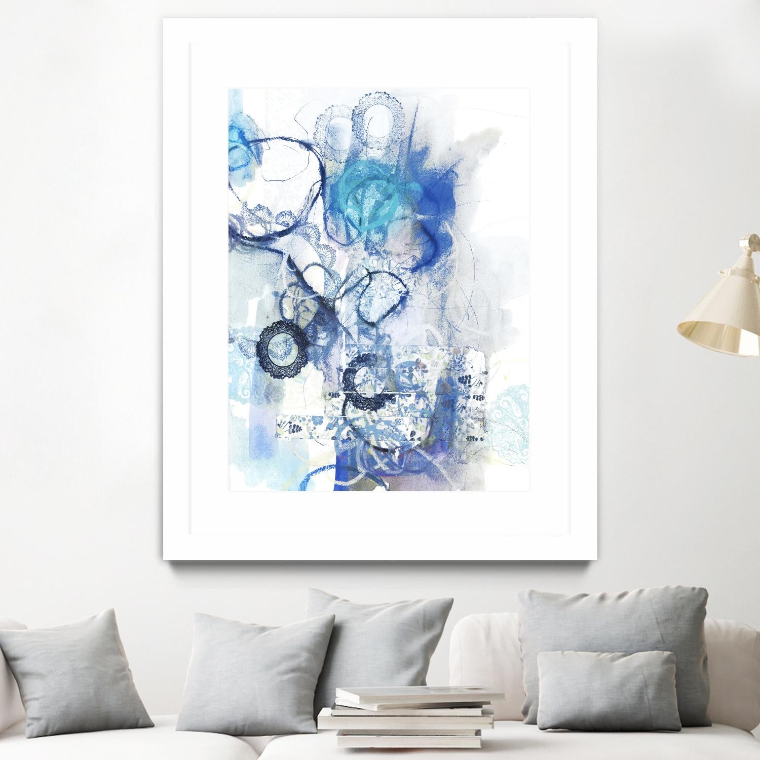 Aqua II by Kathryn Neale on GIANT ART - white abstract