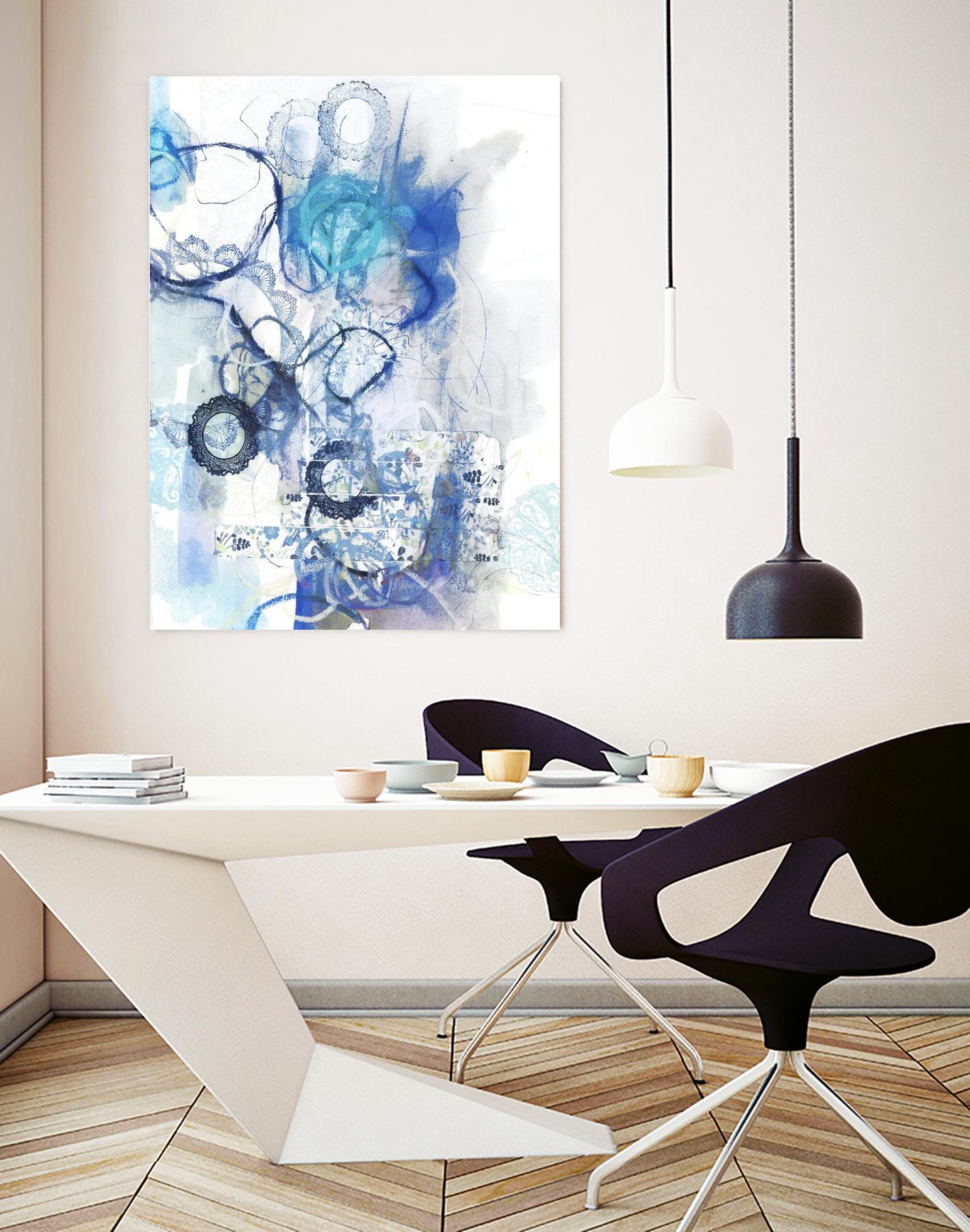 Aqua II by Kathryn Neale on GIANT ART - white abstract