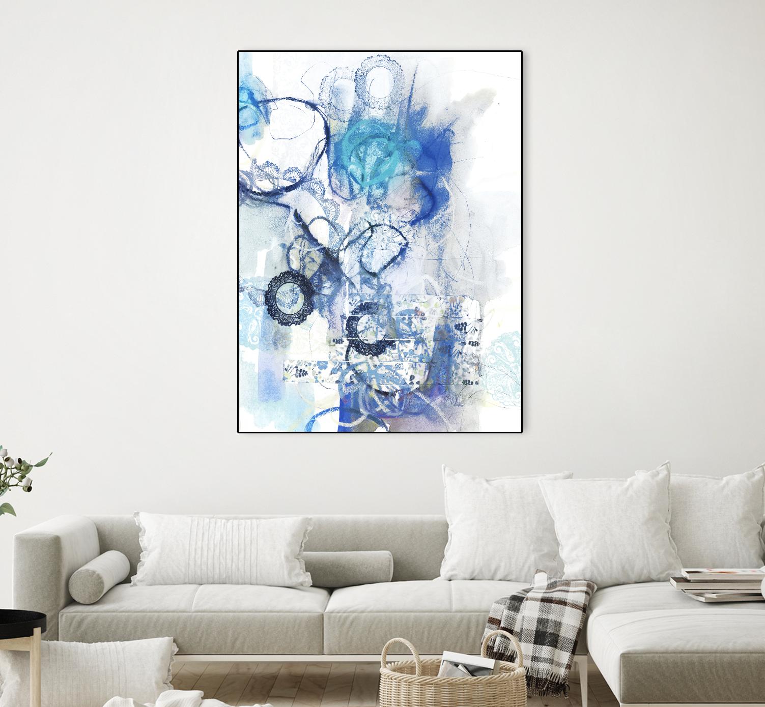 Aqua II by Kathryn Neale on GIANT ART - white abstract