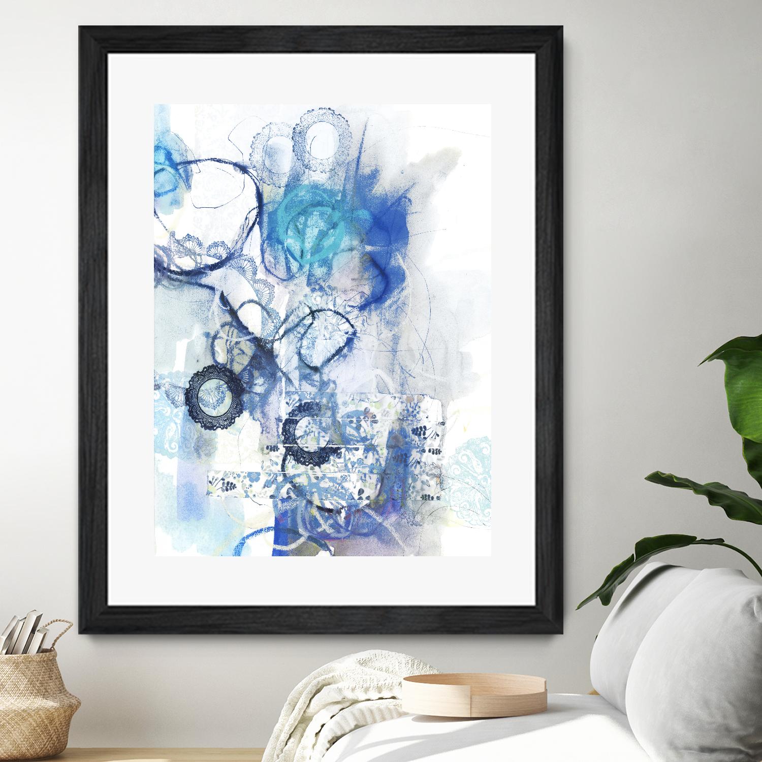 Aqua II by Kathryn Neale on GIANT ART - white abstract