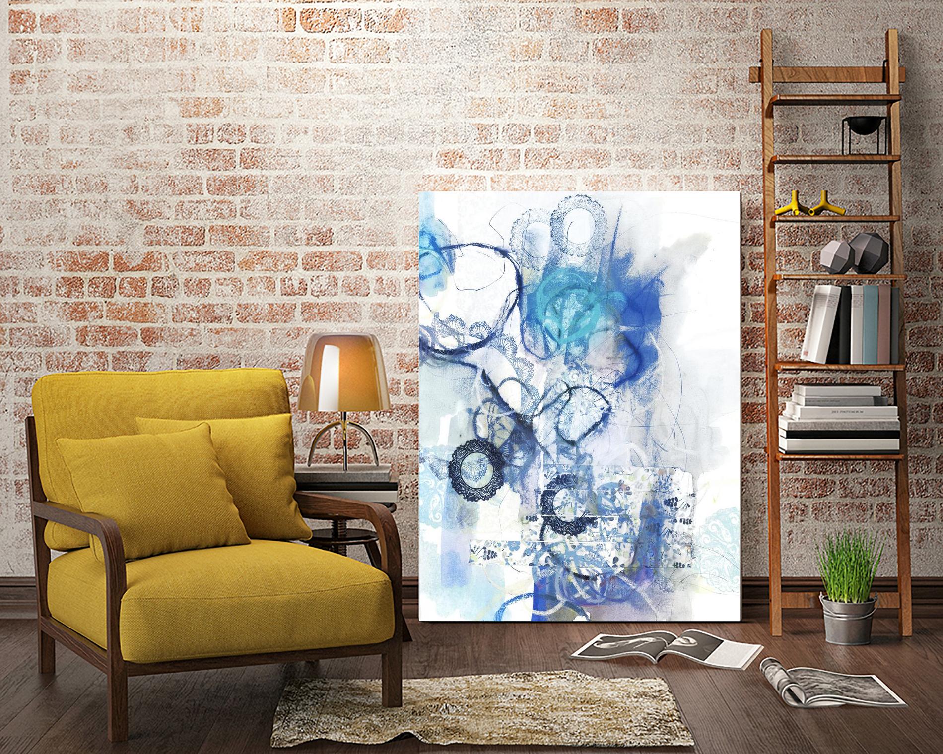 Aqua II by Kathryn Neale on GIANT ART - white abstract