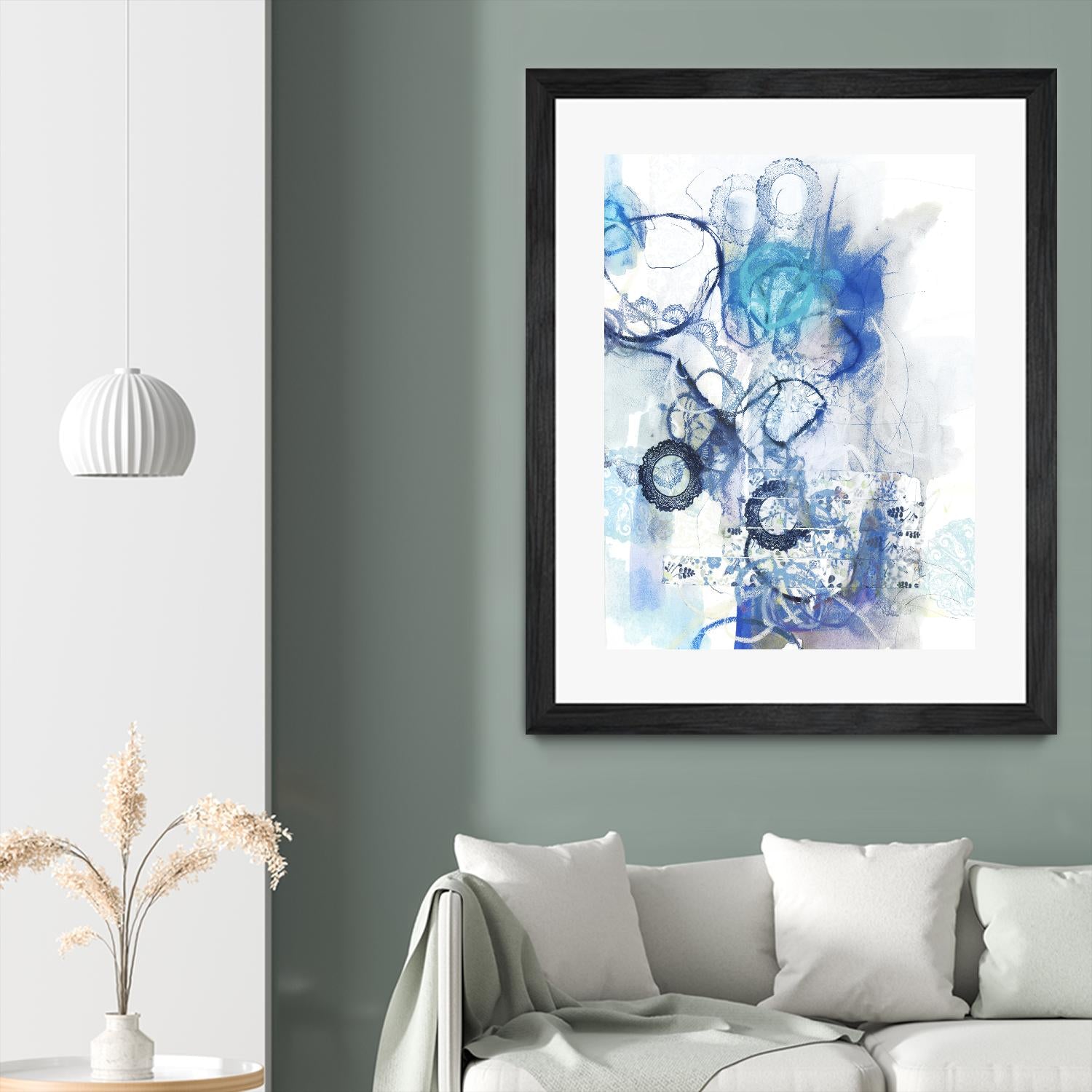 Aqua II by Kathryn Neale on GIANT ART - white abstract