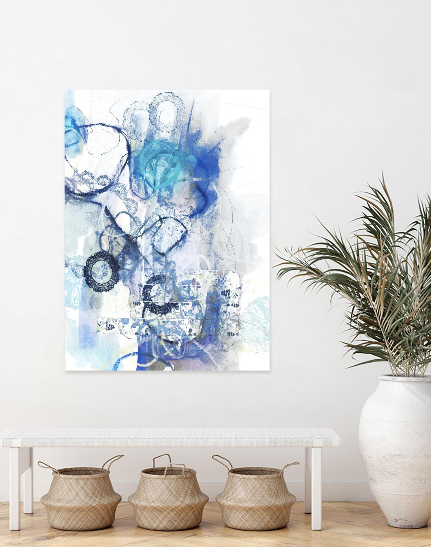 Aqua II by Kathryn Neale on GIANT ART - white abstract