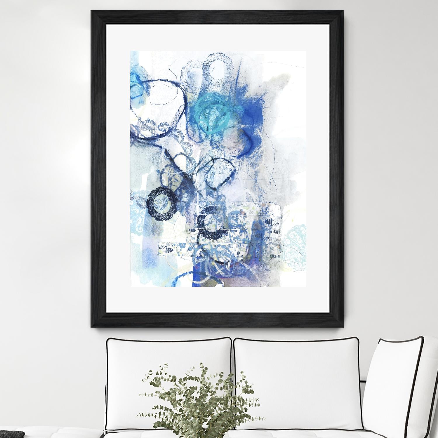 Aqua II by Kathryn Neale on GIANT ART - white abstract