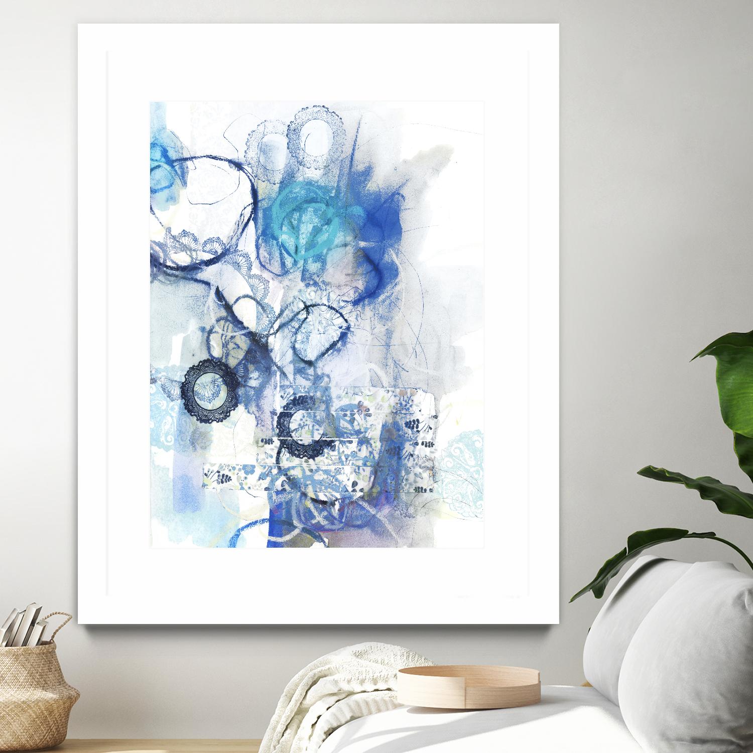 Aqua II by Kathryn Neale on GIANT ART - white abstract