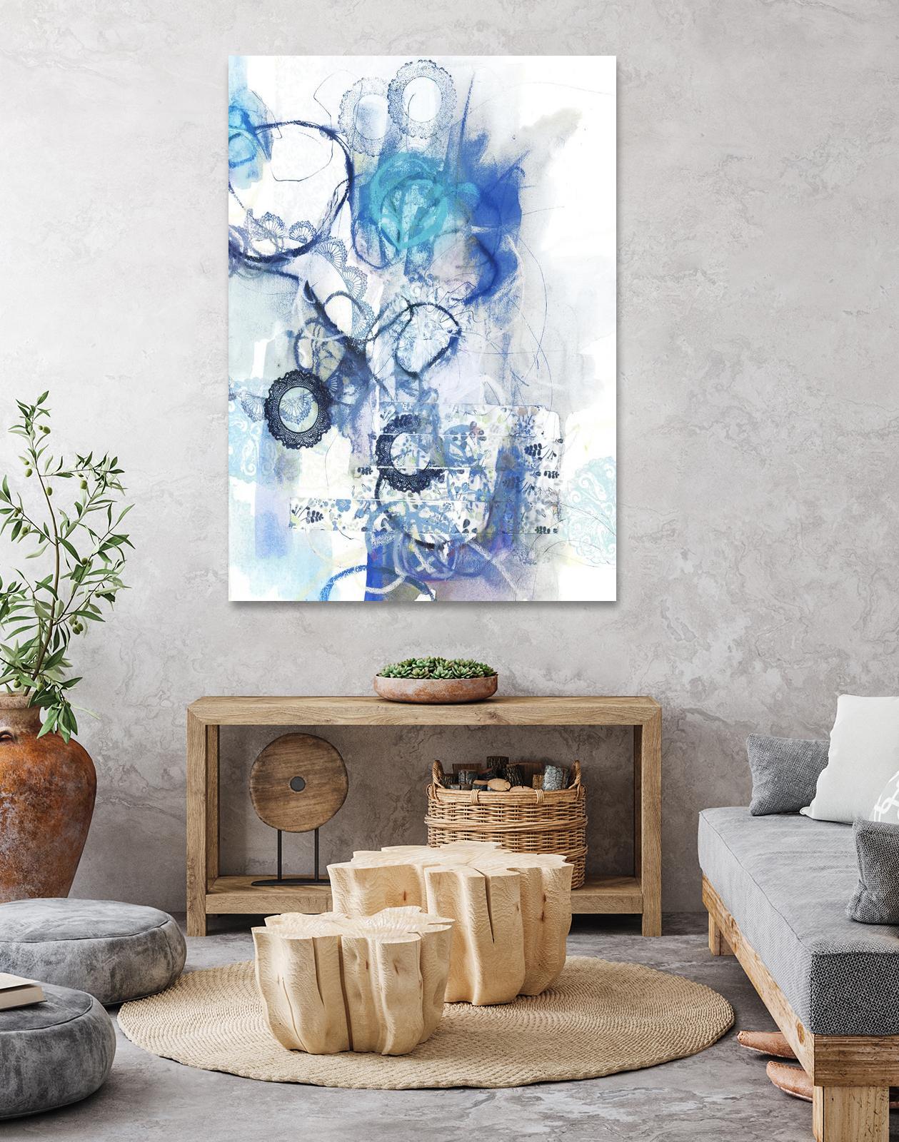 Aqua II by Kathryn Neale on GIANT ART - white abstract