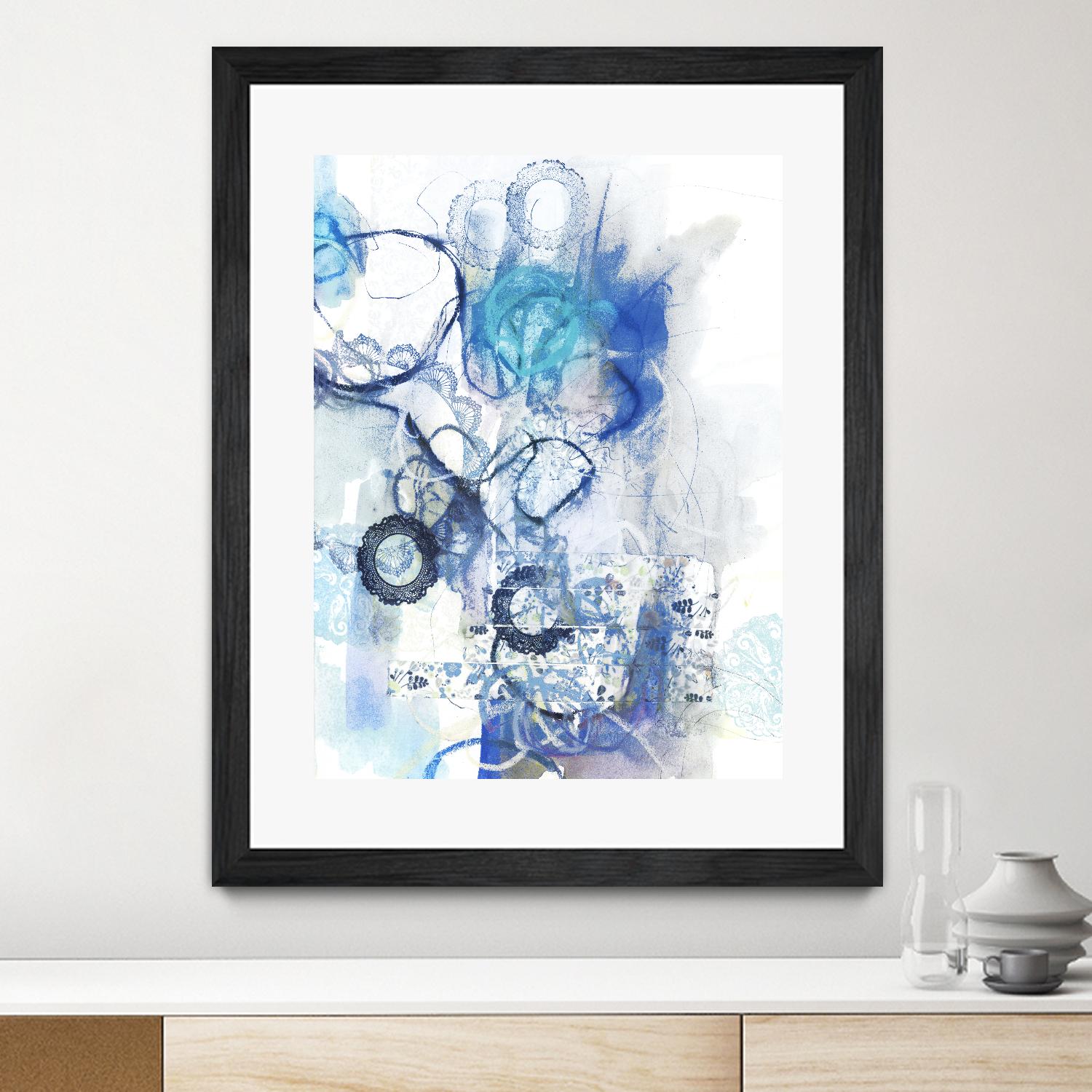 Aqua II by Kathryn Neale on GIANT ART - white abstract