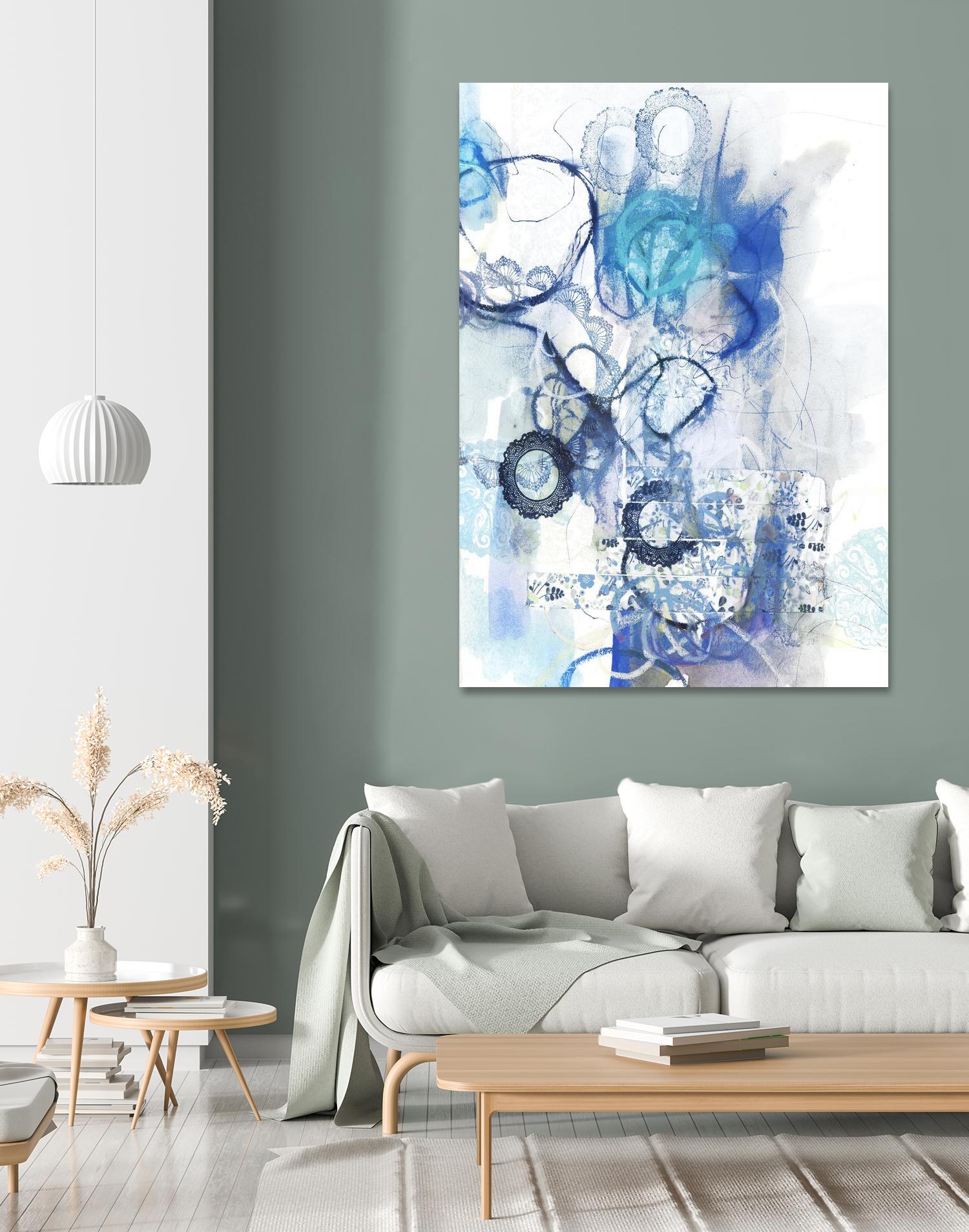 Aqua II by Kathryn Neale on GIANT ART - white abstract