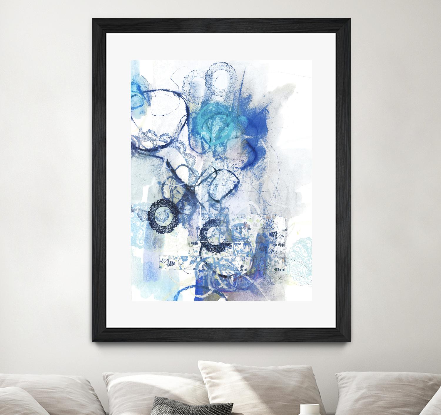 Aqua II by Kathryn Neale on GIANT ART - white abstract