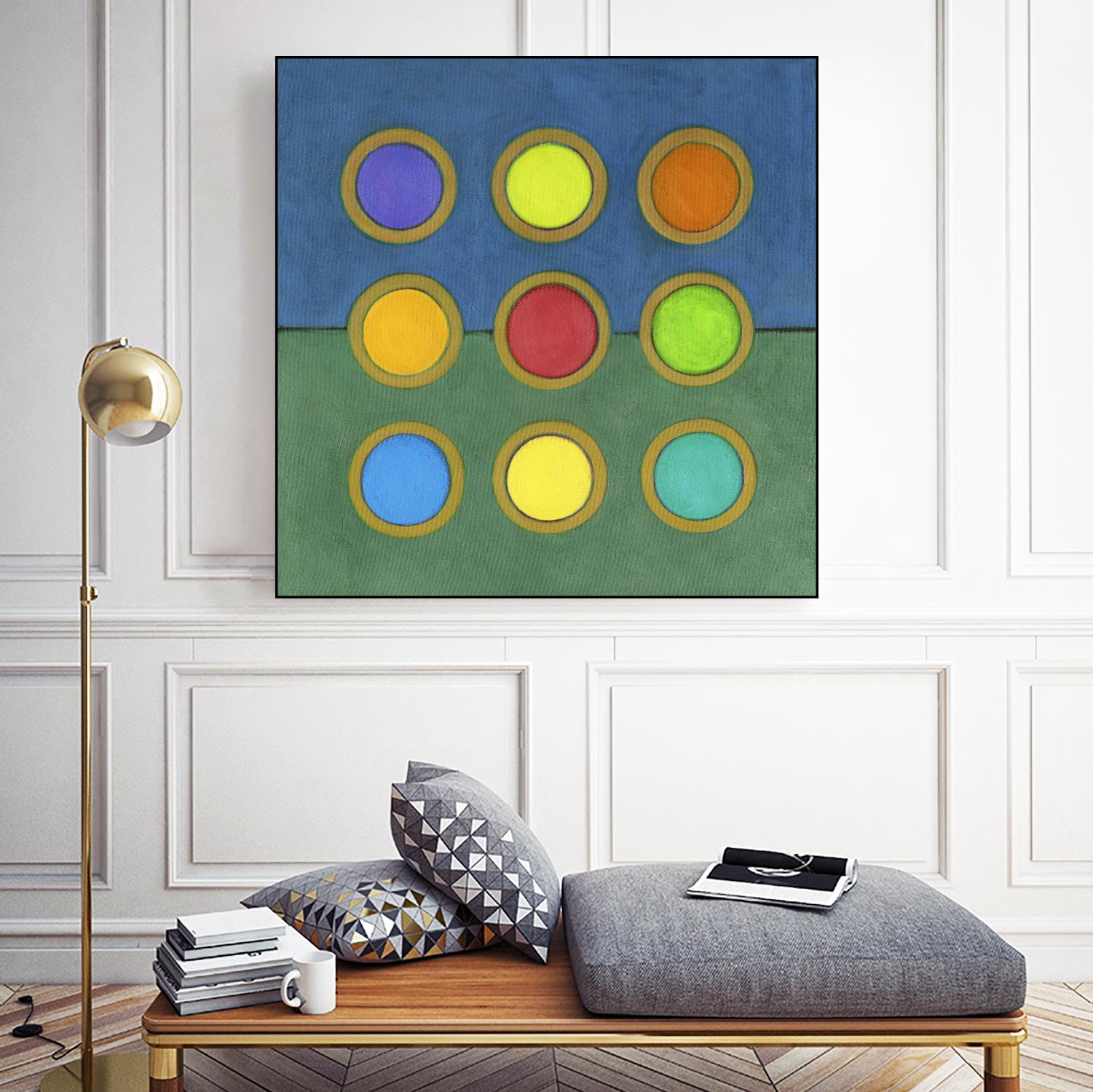 Circle Grid II by Darlene Kulig on GIANT ART - green abstract