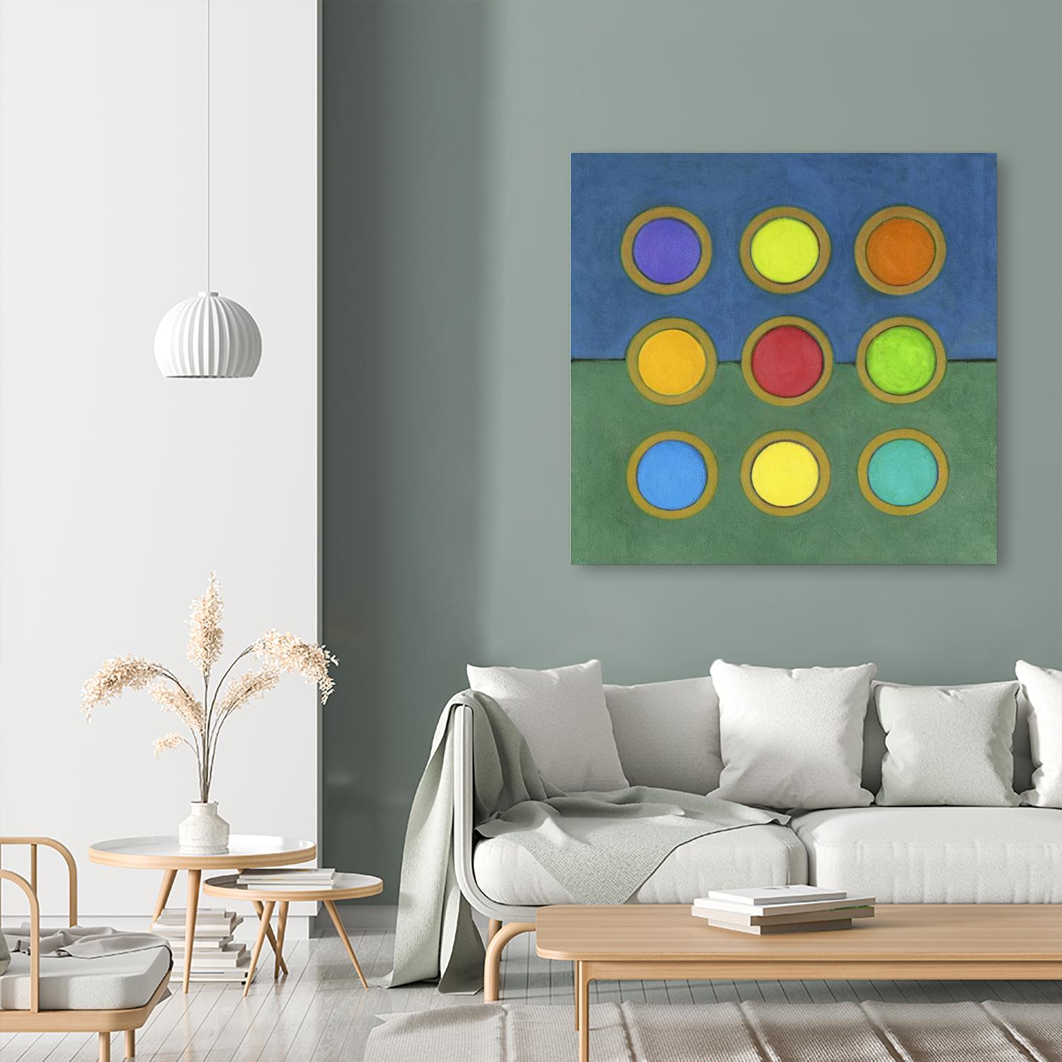 Circle Grid II by Darlene Kulig on GIANT ART - green abstract