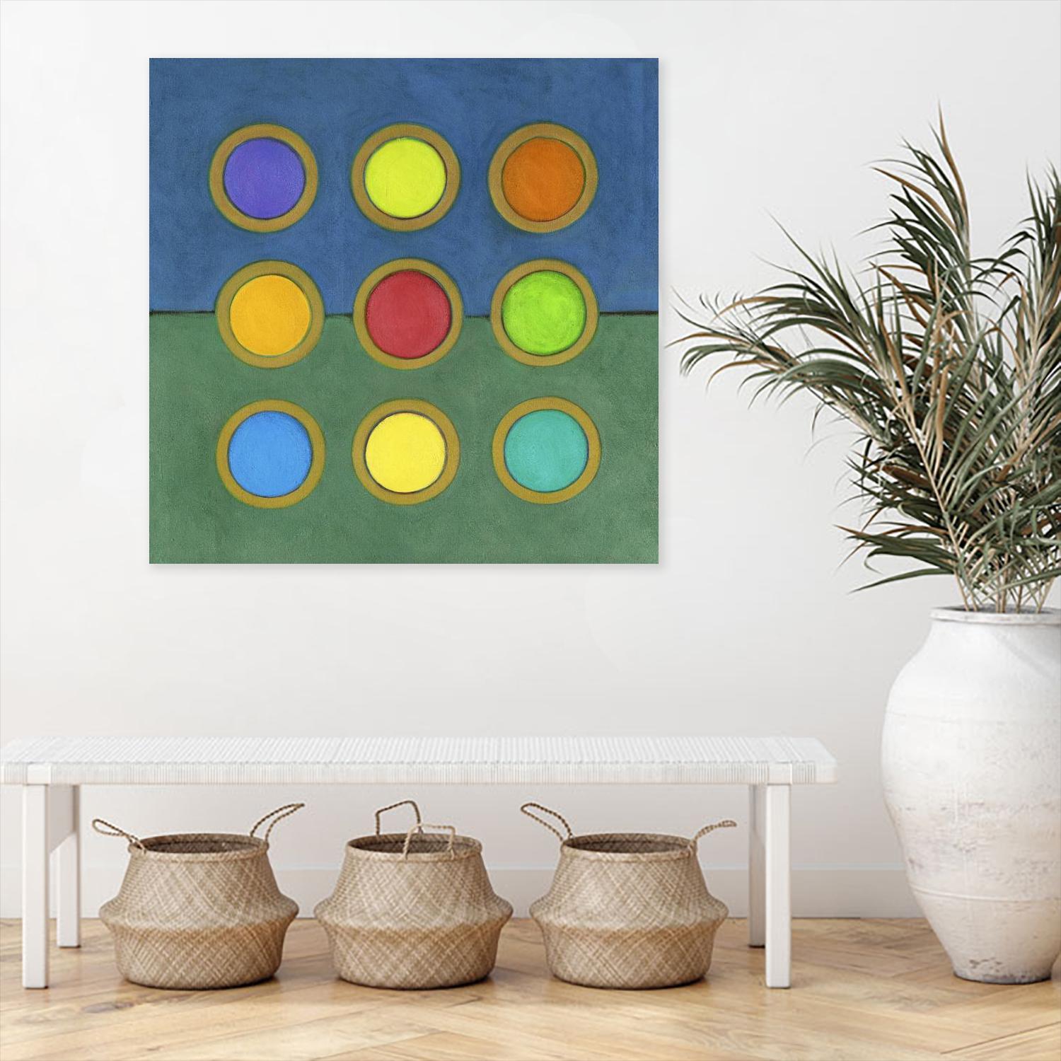 Circle Grid II by Darlene Kulig on GIANT ART - green abstract